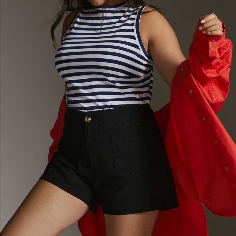 Anthropologie Black High Waist Shorts